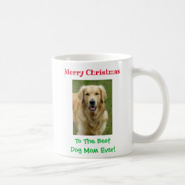 最高の愛犬のママ クリスマスの愛犬写真入りグッズ コーヒーマグカップ