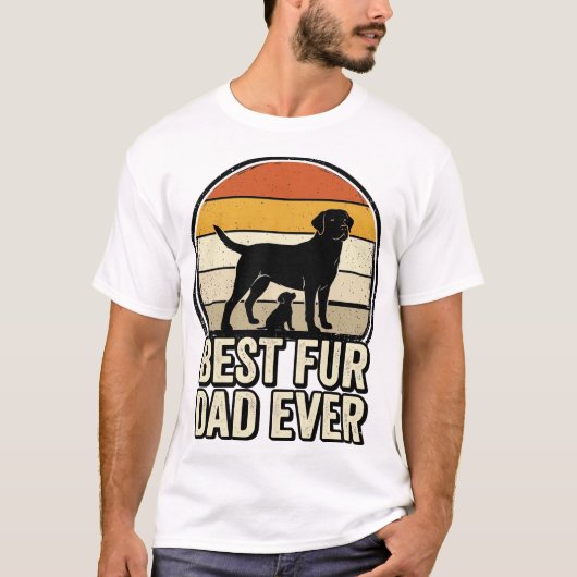 最高の愛犬家の父は今でも元気 Vintage Dog Dad Tシャツ デザイン_1 (正面)