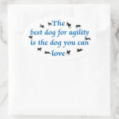 最高の敏性犬 楕円形シール (バッグ)