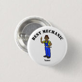 最高の整備士ボタン – 黒人またはアフリカ系アメリカ人 缶バッジ (正面&裏面)