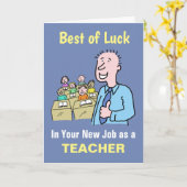最高の新しい仕事での先生 カード (黄色い花)