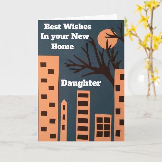 最高の新しい家の娘さんの願い カード (黄色い花)