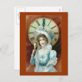 「最高の新年の希望」ヴィンテージ シーズンポストカード (正面/裏面)