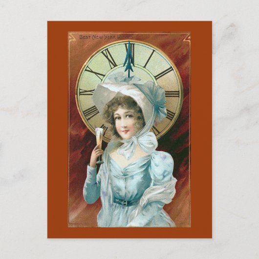 「最高の新年の希望」ヴィンテージ シーズンポストカード (正面)