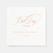 最高の日だ！エレガント結婚の スタンダードカクテルナプキン (正面)