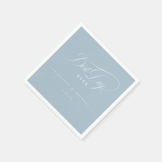 最高の日だ！エレガント結婚の スタンダードカクテルナプキン (角)