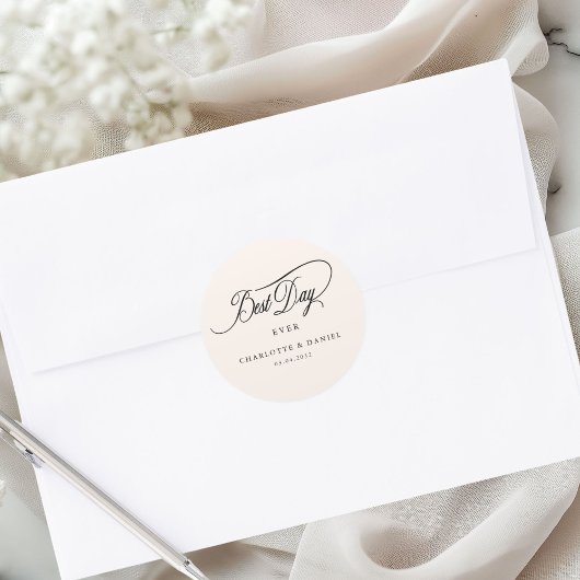 最高の日だ！エレガント結婚の ラウンドシール