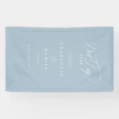 最高の日だ！エレガント，パウダブルー結婚のバナー 横断幕 (横)