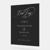 最高の日だ！エレガント、結婚のバナー アクリルサイン (傾斜)