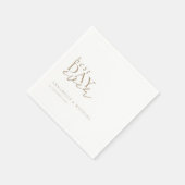 最高の日だ!モダンミニマル白結婚の スタンダードカクテルナプキン (角)