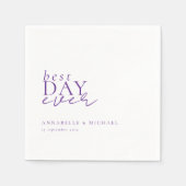 最高の日だ！モダンミニマル白結婚の スタンダードカクテルナプキン (正面)