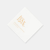 最高の日だ！モダンミニマル白結婚の スタンダードカクテルナプキン (角)