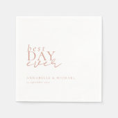 最高の日だ！モダンミニマル白結婚の スタンダードカクテルナプキン (正面)