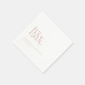 最高の日だ！モダンミニマル白結婚の スタンダードカクテルナプキン (角)