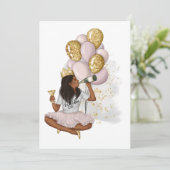 最高の日にしよう 女の子の誕生日パーティーの招待状 招待状 (スタンド正面)