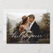 最高の日のエレガントな結婚式ありがとう写真 カード (正面)