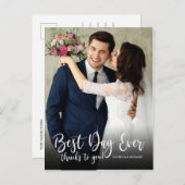 最高の日のエレガントな結婚式ありがとう写真 ポストカード (正面/裏面)