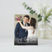 最高の日のエレガントな結婚式ありがとう写真 ポストカード (スタンド正面)