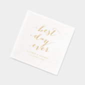 最高の日のエレガント書道結婚 箔ナプキン (左)