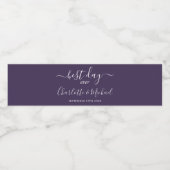 最高の日のエレガント脚本結婚紫 ペットボトルラベル (シングルラベル)