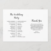 最高の日のエレベモダンントな結婚式 プログラム (裏面)