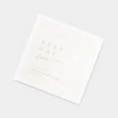 最高の日のシンプルなタイポグラフィモダンな結婚式 箔ナプキン (左)