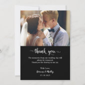 最高の日のモダン写真結婚サンキューカード サンキューカード (裏面)