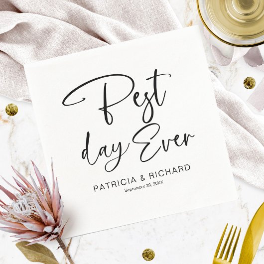 最高の日のモダン書道結婚 スタンダードカクテルナプキン