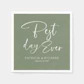 最高の日のモダン書道結婚 スタンダードカクテルナプキン (正面)