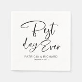 最高の日のモダン書道結婚 スタンダードカクテルナプキン (正面)