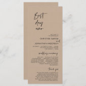 最高の日のモダンKraft Brownプ結婚ログラム プログラム (正面/裏面)