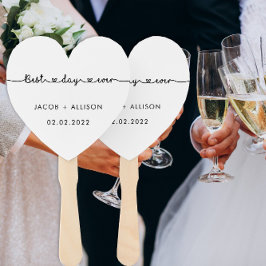 最高の日の優雅な結婚式モダン ハンドファン