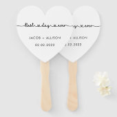 最高の日の優雅な結婚式モダン ハンドファン (正面&裏面)