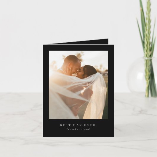 最高の日の写真結婚ありがとう サンキューカード (正面)