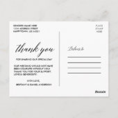 最高の日の写真結婚の書道 ポストカード (裏面)