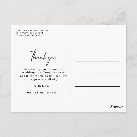 最高の日の写真結婚コラージュ ポストカード (裏面)