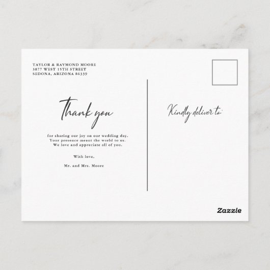 最高の日の写真結婚コラージュ ポストカード (裏面)