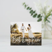 最高の日の可愛い結婚式のお礼写真 ポストカード (スタンド正面)