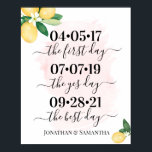 最高の日の日結婚付Yes日ピンクレモンの看板 ポスター<br><div class="desc">日付とカップルの名前をデザインに変更し、追加のカスタマイズ(フォントの色、フォントのスタイル、要素の削除または移動、その他の用語の変更)を行うたクリックめ、パーソナライズして下にスクロールし、「デザインツールを使用して編クリック集」リンクをクリックする。**一致する招待状、ブライダルシャワーゲーム、ラベル、およびシンボルや象徴のコレクションを参照してください**</div>