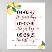 最高の日の日結婚付Yes日ピンクレモンの看板 ポスター (正面)