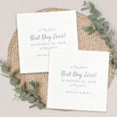 最高の日の結婚パーティーエレガントダスティブルー スタンダードカクテルナプキン