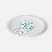 最高の日の結婚式 |ティール(緑がかった色) ペーパープレート (アングル)