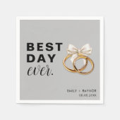 最高の日の結婚白髪 スタンダードカクテルナプキン (正面)