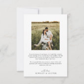 最高の日のScriptエレガントの結婚写真感謝していY サンキューカード (裏面)