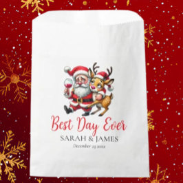 最高の日は永遠に楽しいクリスマスの挨拶サンタ フェイバーバッグ