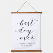 最高の日パーソナライズされた結婚贈 吊り下げ型タペストリー (正面)