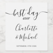 最高の日刻の黒白結婚の ワインラベル (シングルラベル)