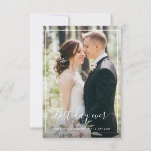最高の日結婚の写真サンキューカード サンキューカード