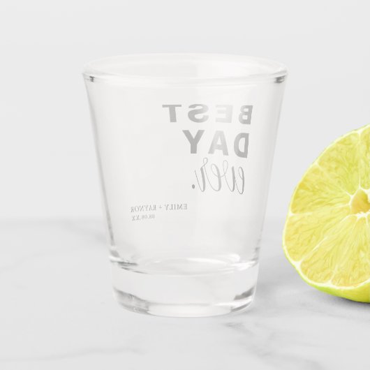 最高の日結婚式の引き出物 ショットグラス (裏面)