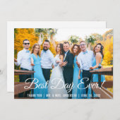 最高の日結婚感謝のフォトカード サンキューカード (正面/裏面)